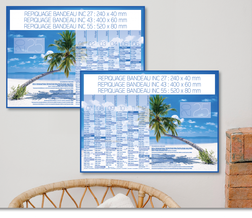 Calendriers bancaires avec photo de plage tropicale